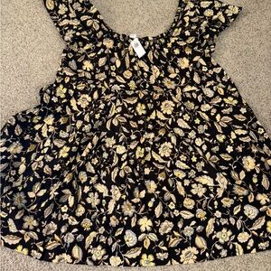 Old Navy - Mini Floral Swing Dress - Black Floral